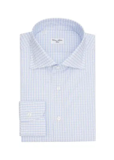 Cesare Attolini Men's Grid-Check Cotton Dress Shirt | Thumbnail 3 Cesare Attolini Men's Grid-Check Cotton Dress Shirt | Thumbnail 3