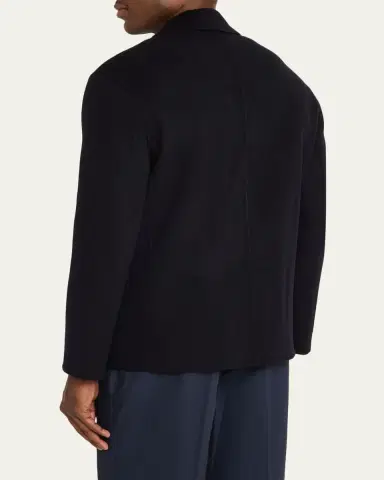OFFICINE GÉNÉRALE Men's Dark Navy Double-Breasted Wool Maxwell Sport Jacket | Thumbnail 3 OFFICINE GÉNÉRALE Men's Dark Navy Double-Breasted Wool Maxwell Sport Jacket | Thumbnail 3