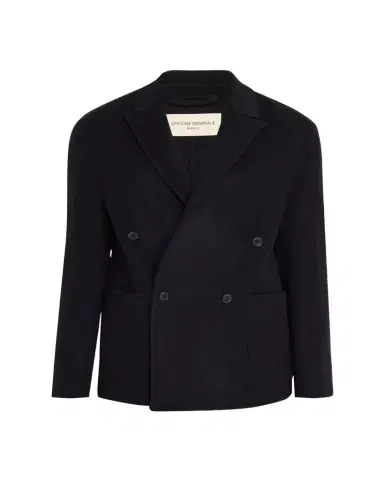 OFFICINE GÉNÉRALE Men's Dark Navy Double-Breasted Wool Maxwell Sport Jacket | Thumbnail 1 OFFICINE GÉNÉRALE Men's Dark Navy Double-Breasted Wool Maxwell Sport Jacket | Thumbnail 1
