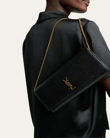 Saint Laurent Kate YSL Pebbled Leather Clutch Bag | Thumbnail 2 Saint Laurent Kate YSL Pebbled Leather Clutch Bag | Thumbnail 2