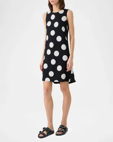 Akris punto Sleeveless XL Polka Dot Shift Dress | Thumbnail 3 Akris punto Sleeveless XL Polka Dot Shift Dress | Thumbnail 3