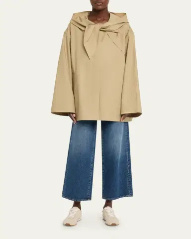 Toteme Scarf Hooded Technical Cotton Trapeze Jacket | Thumbnail 2 Toteme Scarf Hooded Technical Cotton Trapeze Jacket | Thumbnail 2