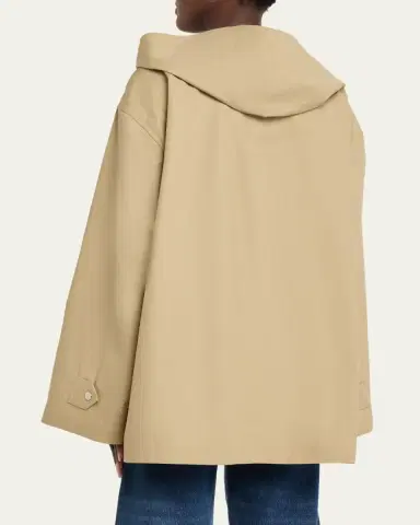 Toteme Scarf Hooded Technical Cotton Trapeze Jacket | Thumbnail 3 Toteme Scarf Hooded Technical Cotton Trapeze Jacket | Thumbnail 3