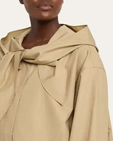 Toteme Scarf Hooded Technical Cotton Trapeze Jacket | Thumbnail 5 Toteme Scarf Hooded Technical Cotton Trapeze Jacket | Thumbnail 5