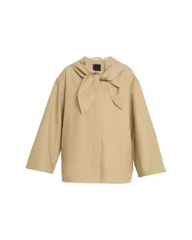 Toteme Scarf Hooded Technical Cotton Trapeze Jacket | Thumbnail 1 Toteme Scarf Hooded Technical Cotton Trapeze Jacket | Thumbnail 1
