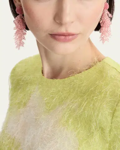 Oscar de la Renta Beaded Cascade Tassel Clip-On Earrings | Thumbnail 2 Oscar de la Renta Beaded Cascade Tassel Clip-On Earrings | Thumbnail 2