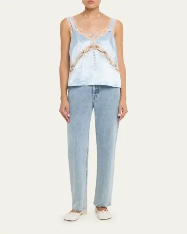 Marc Jacobs Lace-Trim Crinkled Satin Slip Top | Thumbnail 2 Marc Jacobs Lace-Trim Crinkled Satin Slip Top | Thumbnail 2