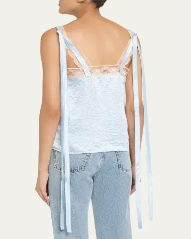 Marc Jacobs Lace-Trim Crinkled Satin Slip Top | Thumbnail 3 Marc Jacobs Lace-Trim Crinkled Satin Slip Top | Thumbnail 3