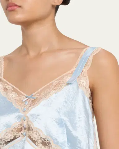Marc Jacobs Lace-Trim Crinkled Satin Slip Top | Thumbnail 5 Marc Jacobs Lace-Trim Crinkled Satin Slip Top | Thumbnail 5