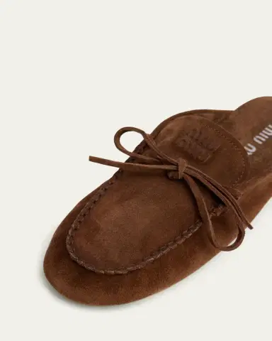 Miu Miu Sabot Suede Moccasin Mules | Thumbnail 5 Miu Miu Sabot Suede Moccasin Mules | Thumbnail 5