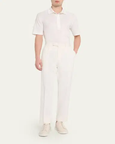 Zegna Men's Silk and Cotton Leggerissimo Polo Shirt | Thumbnail 2 Zegna Men's Silk and Cotton Leggerissimo Polo Shirt | Thumbnail 2