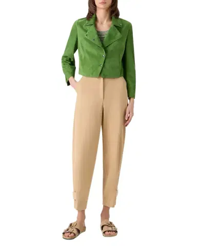 Akris punto Suede Crop Moto Jacket | Thumbnail 1 Akris punto Suede Crop Moto Jacket | Thumbnail 1