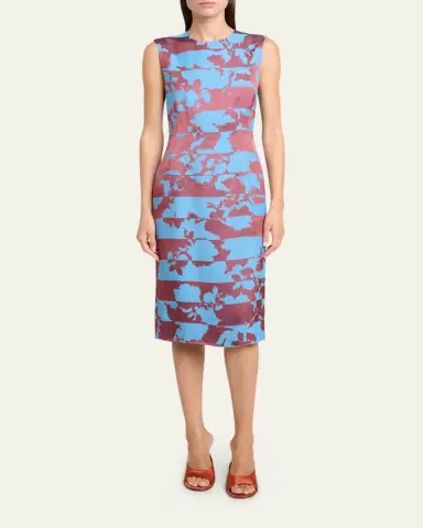 Dries Van Noten Delavina Paneled Floral Jacquard Sleeveless Dress | Thumbnail 2 Dries Van Noten Delavina Paneled Floral Jacquard Sleeveless Dress | Thumbnail 2