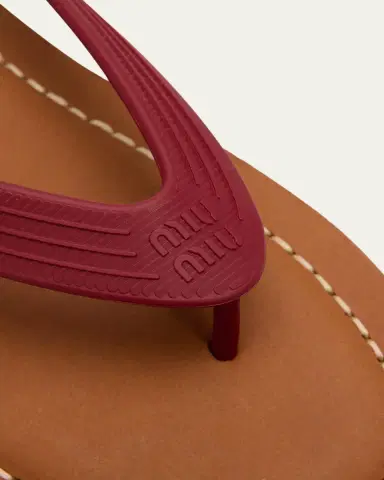 Miu Miu Logo Flat Thong Sandals | Thumbnail 9 Miu Miu Logo Flat Thong Sandals | Thumbnail 9