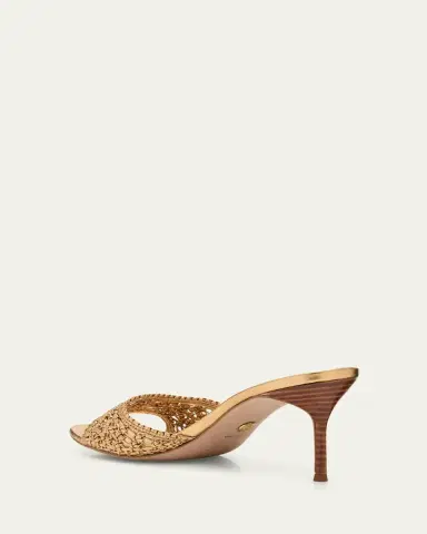 Veronica Beard 0mm Tia Macrame Metallic Leather Sandals | Thumbnail 4 Veronica Beard 0mm Tia Macrame Metallic Leather Sandals | Thumbnail 4