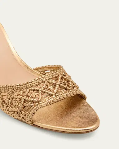 Veronica Beard 0mm Tia Macrame Metallic Leather Sandals | Thumbnail 5 Veronica Beard 0mm Tia Macrame Metallic Leather Sandals | Thumbnail 5