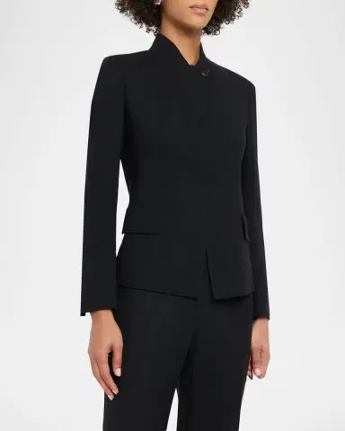 Akris Kay Wool Double-Face Short Jacket | Thumbnail 4 Akris Kay Wool Double-Face Short Jacket | Thumbnail 4