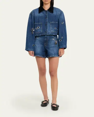 Marc Jacobs Grommet Denim Crop Utility Jacket | Thumbnail 2 Marc Jacobs Grommet Denim Crop Utility Jacket | Thumbnail 2