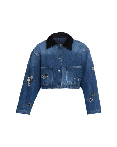 Marc Jacobs Grommet Denim Crop Utility Jacket | Thumbnail 1 Marc Jacobs Grommet Denim Crop Utility Jacket | Thumbnail 1
