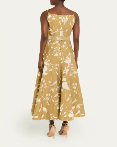 Lela Rose Belted Waist Floral Dress | Thumbnail 3 Lela Rose Belted Waist Floral Dress | Thumbnail 3