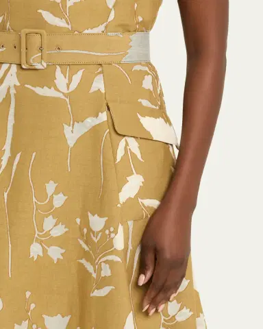 Lela Rose Belted Waist Floral Dress | Thumbnail 5 Lela Rose Belted Waist Floral Dress | Thumbnail 5