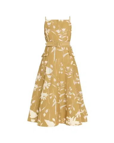 Lela Rose Belted Waist Floral Dress | Thumbnail 1 Lela Rose Belted Waist Floral Dress | Thumbnail 1
