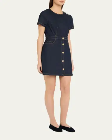 Cinq à Sept Niya Denim Mini Dress | Thumbnail 4 Cinq à Sept Niya Denim Mini Dress | Thumbnail 4