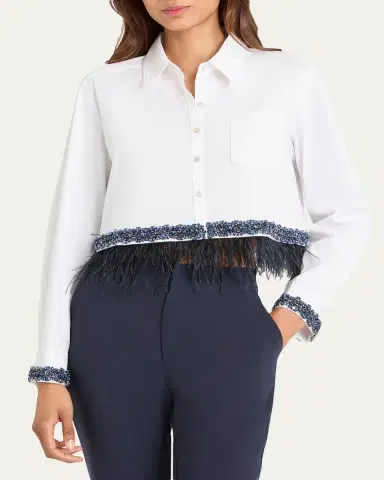Cinq à Sept Sylvan Embellished Button-Front Shirt | Thumbnail 3 Cinq à Sept Sylvan Embellished Button-Front Shirt | Thumbnail 3