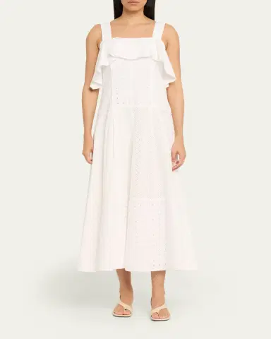 3.1 Phillip Lim Sleeveless Broderie Anglaise Midi Dress | Thumbnail 2 3.1 Phillip Lim Sleeveless Broderie Anglaise Midi Dress | Thumbnail 2