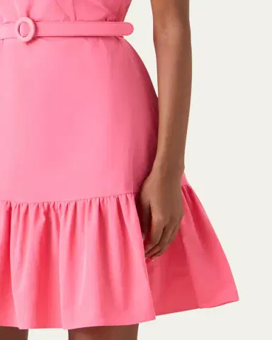 Akris punto Sleeveless Belted Ruffle Knee-Length Dress | Thumbnail 5 Akris punto Sleeveless Belted Ruffle Knee-Length Dress | Thumbnail 5