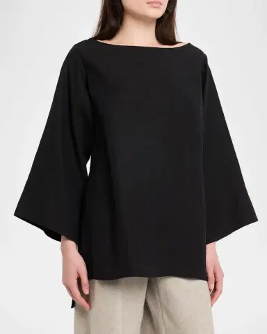 The Row Junia Boat-Neck Linen Top | Thumbnail 3 The Row Junia Boat-Neck Linen Top | Thumbnail 3