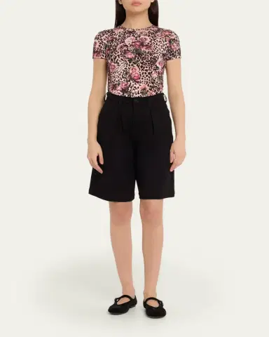 L'Agence Ressi Short-Sleeve Floral Leopard Tee | Thumbnail 2 L'Agence Ressi Short-Sleeve Floral Leopard Tee | Thumbnail 2