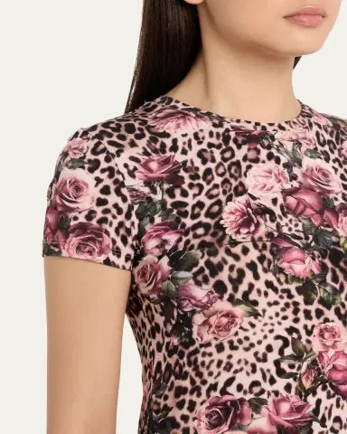 L'Agence Ressi Short-Sleeve Floral Leopard Tee | Thumbnail 5 L'Agence Ressi Short-Sleeve Floral Leopard Tee | Thumbnail 5