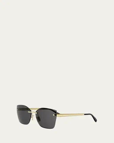 BVLGARI Tubogas Rimless Metal Square Sunglasses | Thumbnail 2 BVLGARI Tubogas Rimless Metal Square Sunglasses | Thumbnail 2