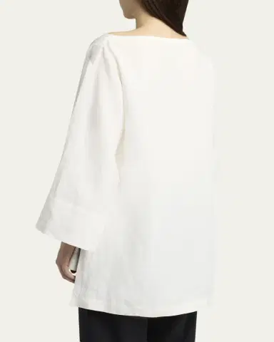 The Row Junia Boat-Neck Linen Top | Thumbnail 3 The Row Junia Boat-Neck Linen Top | Thumbnail 3