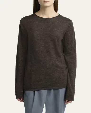 The Row Nile Cashmere, Silk, and Linen Long-Sleeve Top | Thumbnail 4 The Row Nile Cashmere, Silk, and Linen Long-Sleeve Top | Thumbnail 4