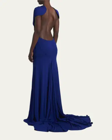 Tom Ford Cap-Sleeve Backless Trumpet Gown | Thumbnail 3 Tom Ford Cap-Sleeve Backless Trumpet Gown | Thumbnail 3