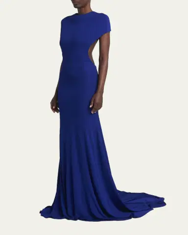 Tom Ford Cap-Sleeve Backless Trumpet Gown | Thumbnail 4 Tom Ford Cap-Sleeve Backless Trumpet Gown | Thumbnail 4