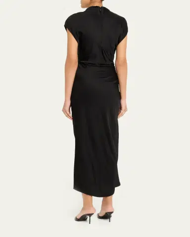 A.L.C. Alma Draped Satin Viscose Dress | Thumbnail 3 A.L.C. Alma Draped Satin Viscose Dress | Thumbnail 3