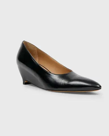 Maison Margiela Court Shoe Leather Wedge Pumps | Thumbnail 2 Maison Margiela Court Shoe Leather Wedge Pumps | Thumbnail 2