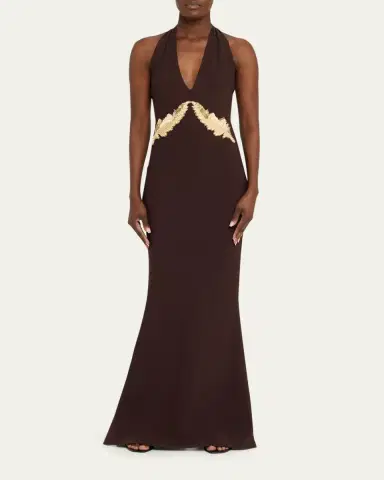 Chiara Boni La Petite Robe Yanar Beaded Mermaid Halter Gown | Thumbnail 6 Chiara Boni La Petite Robe Yanar Beaded Mermaid Halter Gown | Thumbnail 6