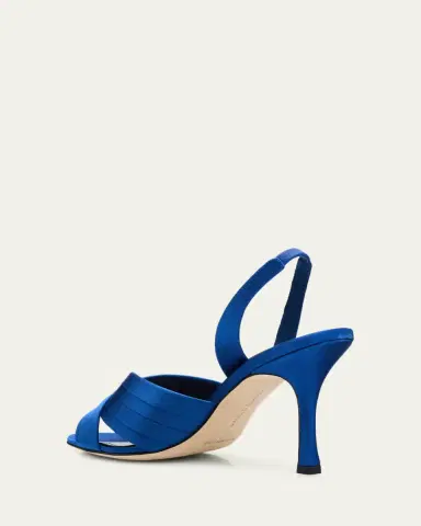 Manolo Blahnik 90mm Vierasan Pleated Satin Sandals | Thumbnail 2 Manolo Blahnik 90mm Vierasan Pleated Satin Sandals | Thumbnail 2