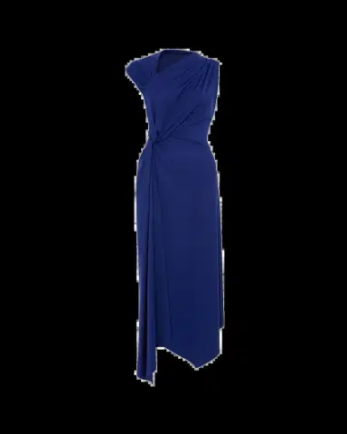 Victoria Beckham Sleeveless Twisted Asymmetric Midi Dress | Thumbnail 2 Victoria Beckham Sleeveless Twisted Asymmetric Midi Dress | Thumbnail 2
