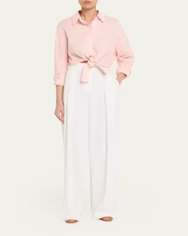 AEXAE Tie-Front Linen Shirt | Thumbnail 2 AEXAE Tie-Front Linen Shirt | Thumbnail 2