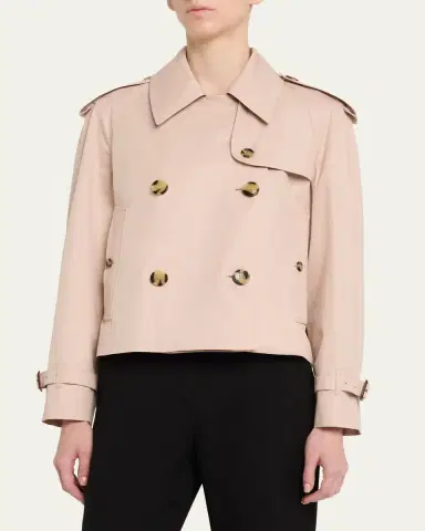 Burberry Haltye Cropped Gabardine Trench Jacket | Thumbnail 4 Burberry Haltye Cropped Gabardine Trench Jacket | Thumbnail 4