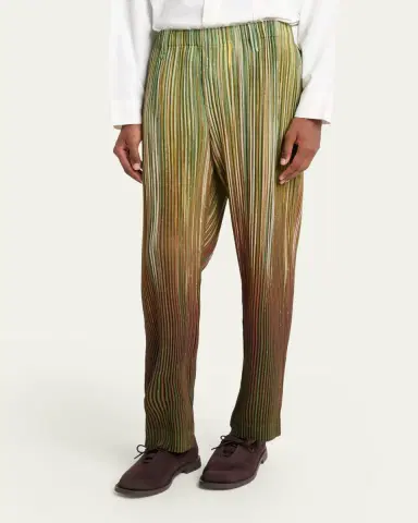 Homme Plissé Issey Miyake Men's Paintbrush Agate-Print Pleated Trousers | Thumbnail 4 Homme Plissé Issey Miyake Men's Paintbrush Agate-Print Pleated Trousers | Thumbnail 4
