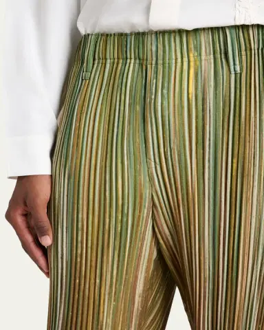 Homme Plissé Issey Miyake Men's Paintbrush Agate-Print Pleated Trousers | Thumbnail 5 Homme Plissé Issey Miyake Men's Paintbrush Agate-Print Pleated Trousers | Thumbnail 5