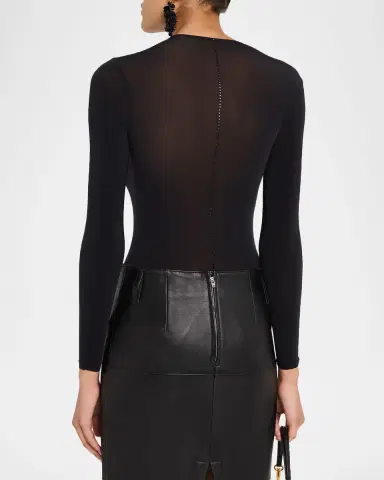 Wolford Crystal String Buenos Aires Long-Sleeve Bodysuit | Thumbnail 2 Wolford Crystal String Buenos Aires Long-Sleeve Bodysuit | Thumbnail 2