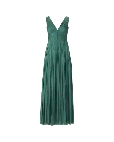 Costarellos Anilia Pleated Silk Sleeveless Slit Gown | Thumbnail 1 Costarellos Anilia Pleated Silk Sleeveless Slit Gown | Thumbnail 1