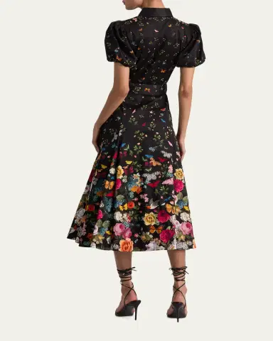 ALICE + OLIVIA Henrietta Belted Midi Dress | Thumbnail 3 ALICE + OLIVIA Henrietta Belted Midi Dress | Thumbnail 3